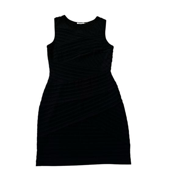 Calvin Klein Black Lined Above the Knee Bodycon Dress Women Size 6 | 28-13 - Picture 3 of 6
